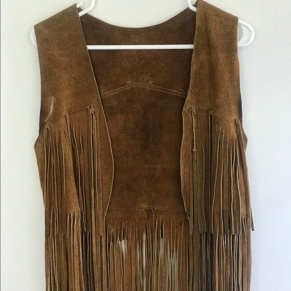 Genuine leather fringe vest